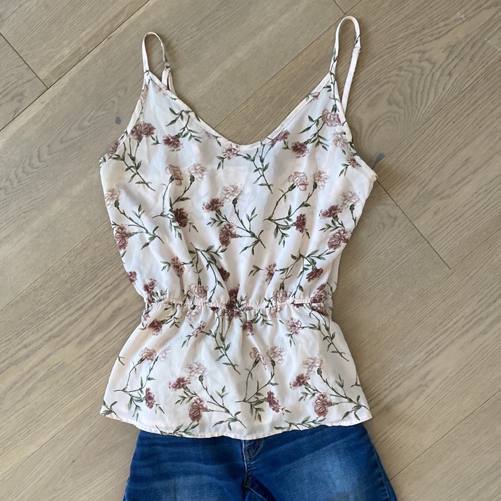 Forever 21.  Boho Floral spaghetti strap blouse.  Size S